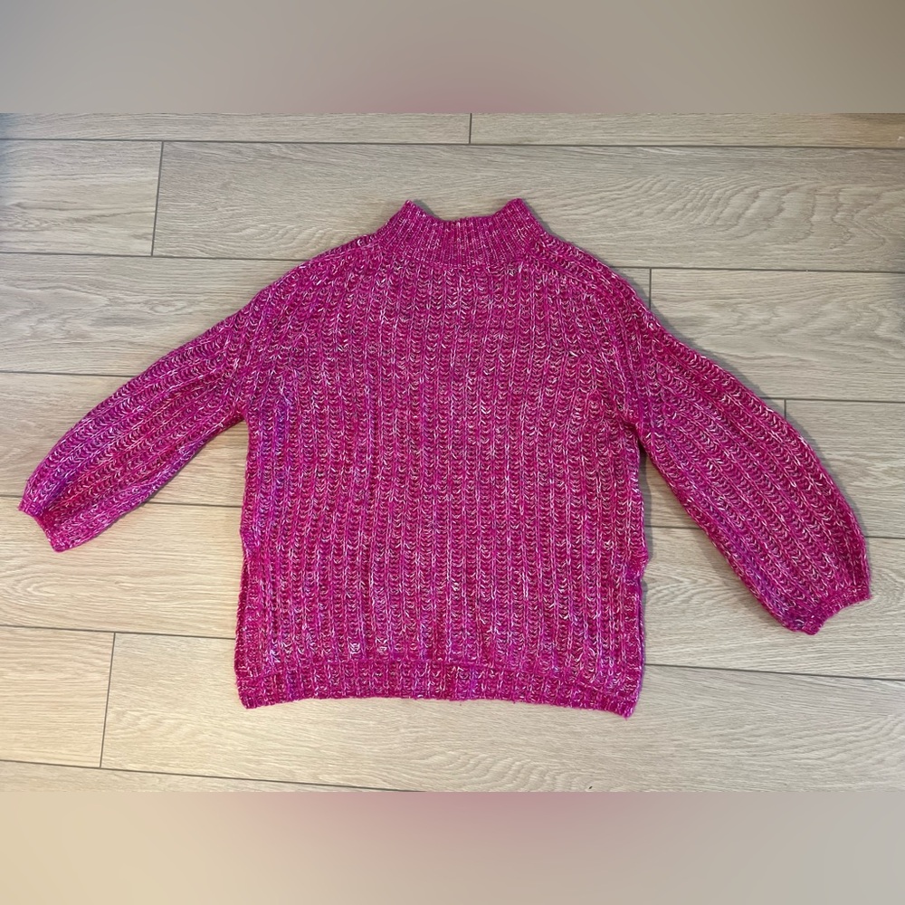 Pilcro Anthropologie oversized mock neck sweater pink size xs